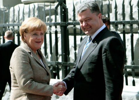 Меркель и Порошенко в Киеве.